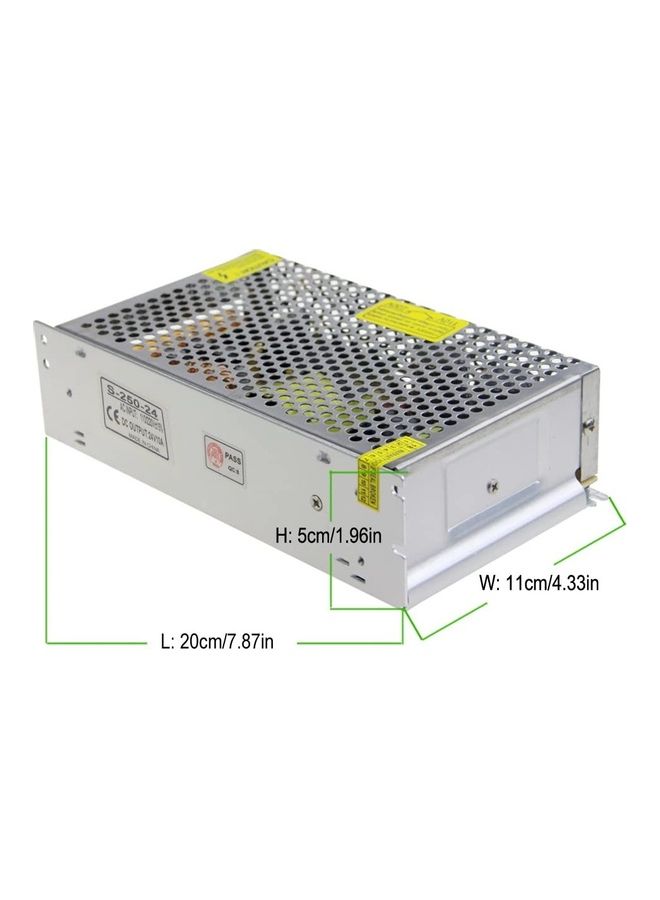 TOMVISION - 24V 10A 240W SMPS AC to DC Switching Mode Power Supply Silver - Image 1