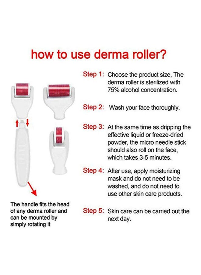 4 in 1 Roller Set Titanium Micro Needles with Travel Case White - Image 2