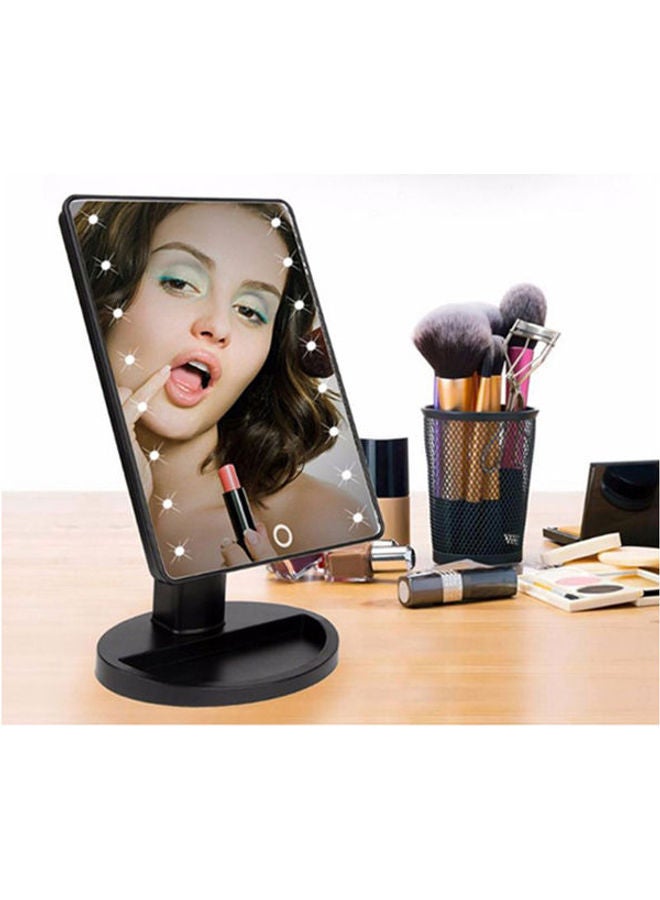 Makeup Mirror With LED Lights Black 27x17cm - Image 2