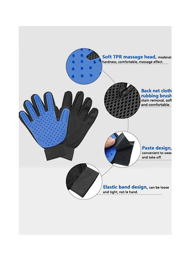 فرشاة على شكل قفاز للاستخدام مع القطط والكلاب أزرق - Image 2