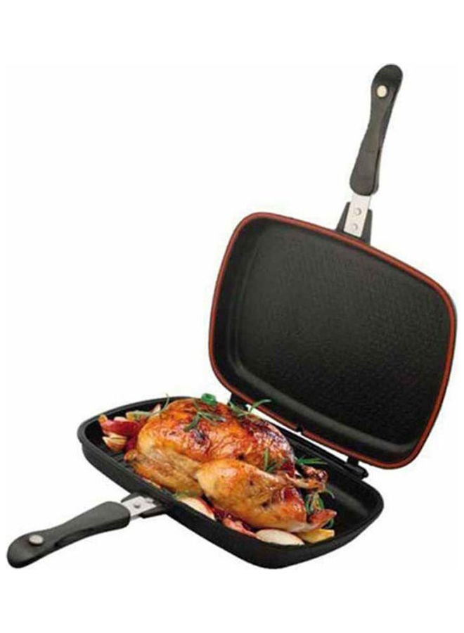 Two Sided Double Grill Pressure Pan Black 40cm