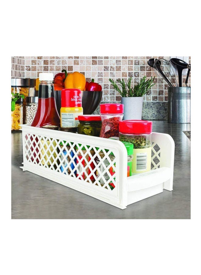 Portable 2 Tier Basket Drawer Kitchen And Bathroom Cabinets White - Image 2