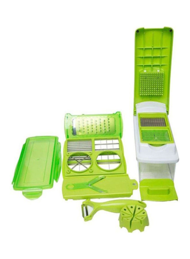 11-Piece Fruit And Vegetable Chopper And Slicer Set Green - Image 1