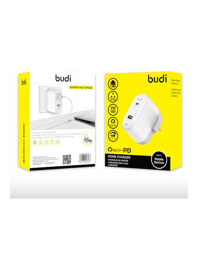budi Dual Port Home Charger White  - Image 3