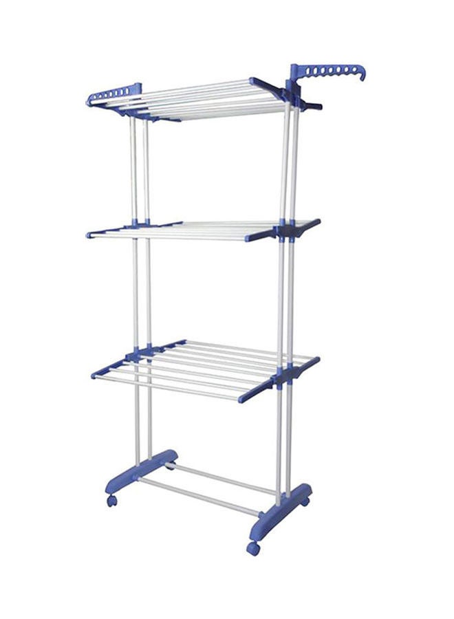 Three-Level Clothes Drying Rack White/Blue - Image 2