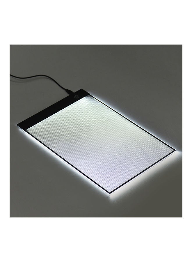 Generic - A4 LED Light Ultra-Thin Drawing Board with Separate Scaled Panel Holder Clamp Black/Transparent - Image 1