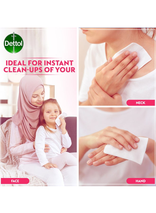 Dettol 10-Piece Skincare Anti-Bacterial Skin Wipes Pink/White/Green - Image 4