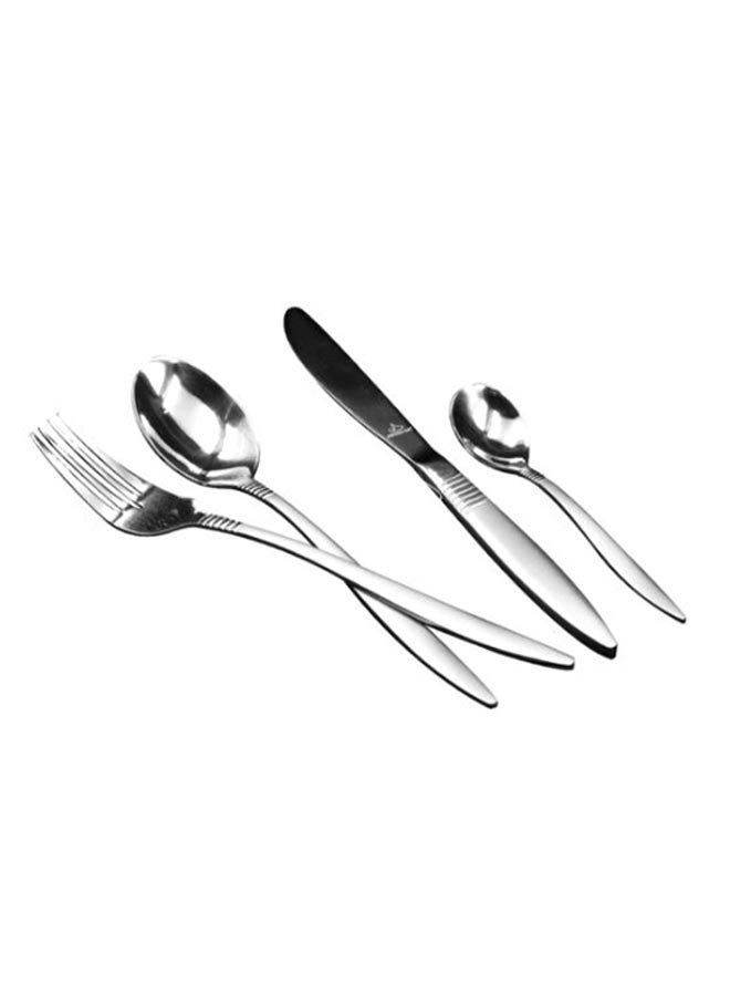 آرشيا طقم أدوات مائدة أنيق مكون من 4 قطع فضي