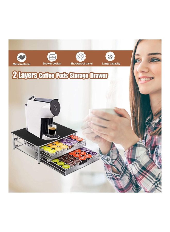 Lushh - Double Layer Drawer for Coffe Capsule Black/Silver - Image 1