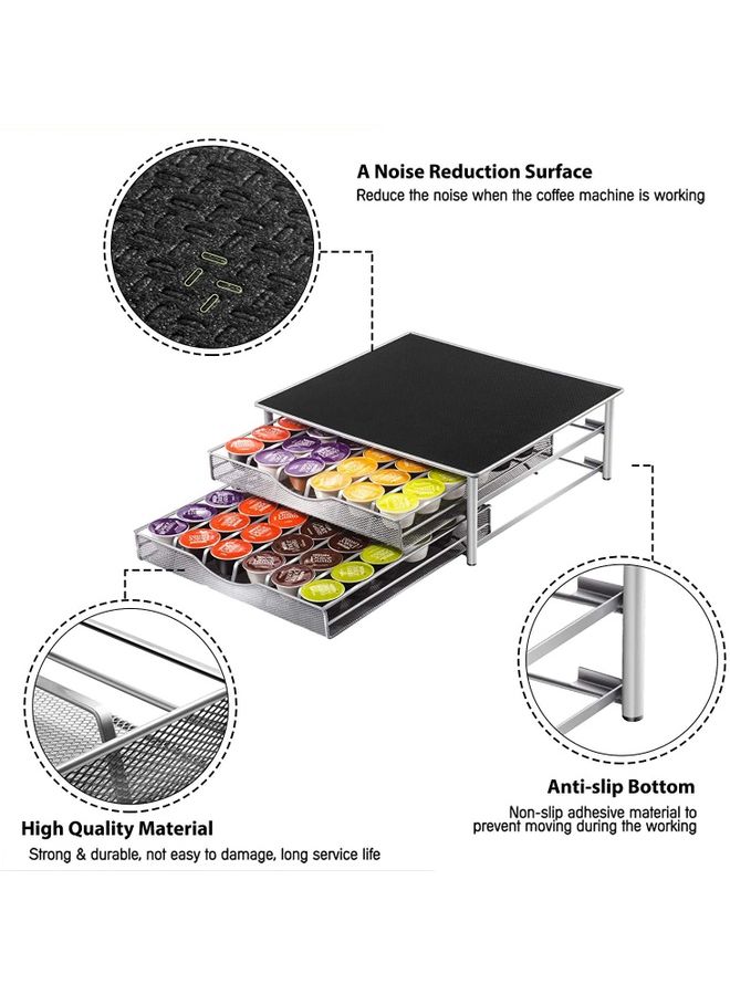 Lushh - Double Layer Drawer for Coffe Capsule Black/Silver - Image 1