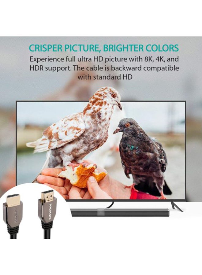 PROMATE 8K HDMI Cable, Ultra High-Speed HDMI 2.1 Cable with 8K HDR, 48Gbps Transfer Speed, 2m Cord Length, 3D Support and Enhanced Audio Return (eARC) for Apple TV, Xbox, PS4, Projector, ProLink8K-200 Black  - Image 3