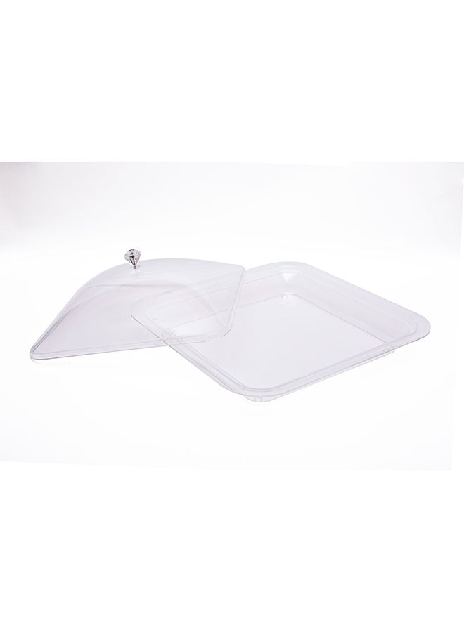 Square Shape Tray With Cover Clear 36x36x14.5cm - v1621255693/N47165722A_2