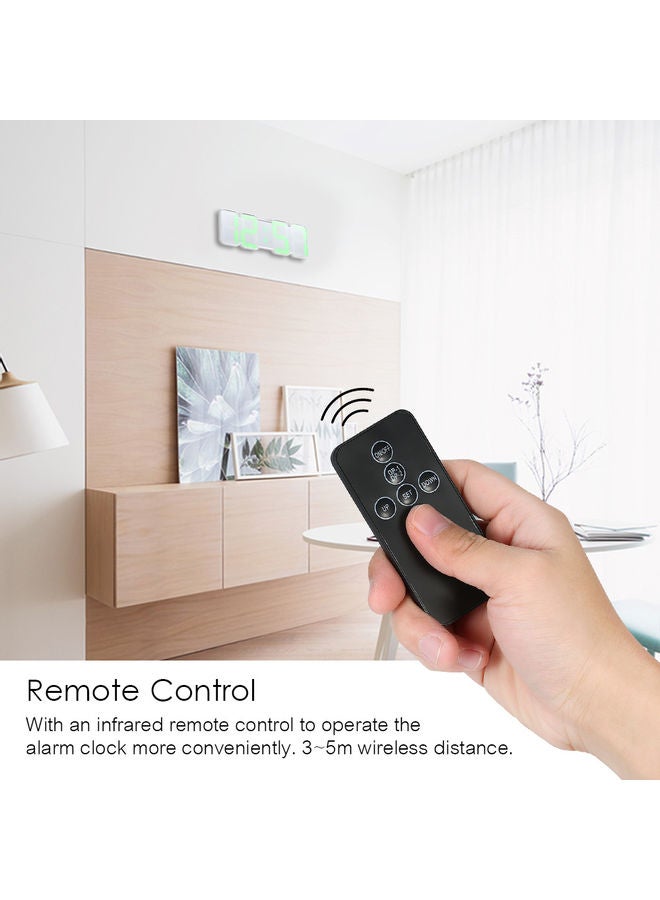 Generic - Upgraded 3D Wireless Digital RGB LED Alarm Clock with Remote Multicolour 24.70*3.00*8.00cm - Image 1