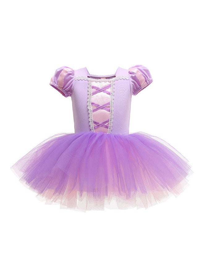 XiuWoo Girl Ballerina Dance Short Sleeve Tutu Dress  - Image 1