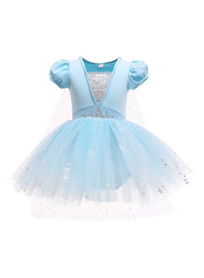 XiuWoo Girl Ballerina Dance Short Sleeve Tutu Dress  - Image 1