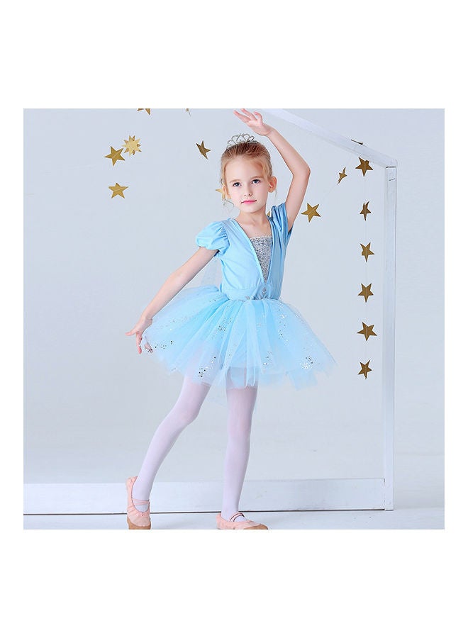 XiuWoo Girl Ballerina Dance Short Sleeve Tutu Dress  - Image 2