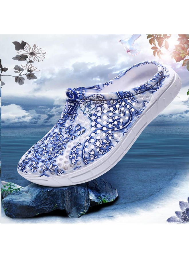 Breathable Summer Beach Slides Blue