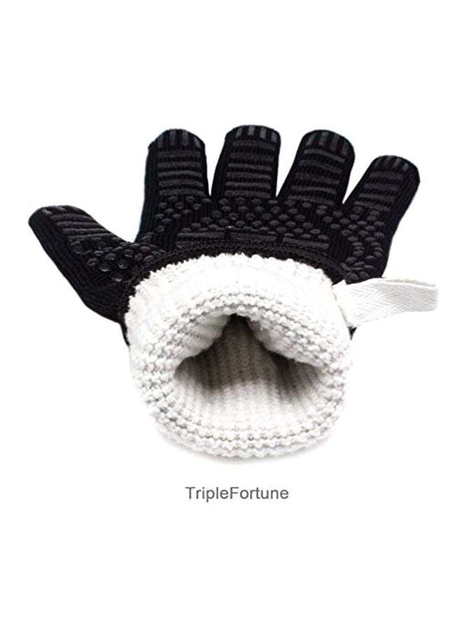 Cool Baby Pair Of Oven Mitts Gloves Bbq Grilling Cooking Black 33x13cm  - Image 4