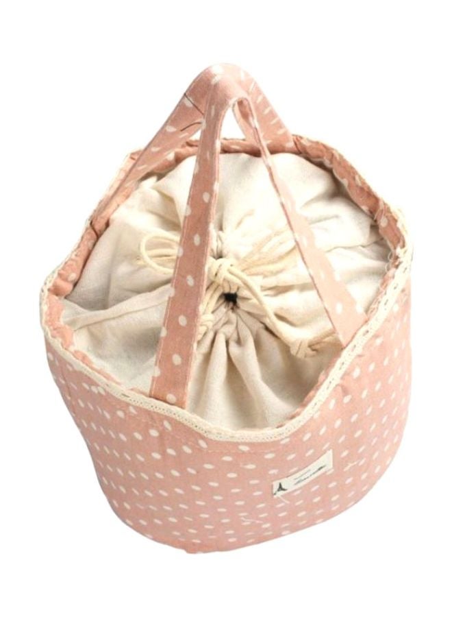 CYTHERIA Polka Dots Insulated Lunch Bag Pink/White 17x15x18cm  - Image 2