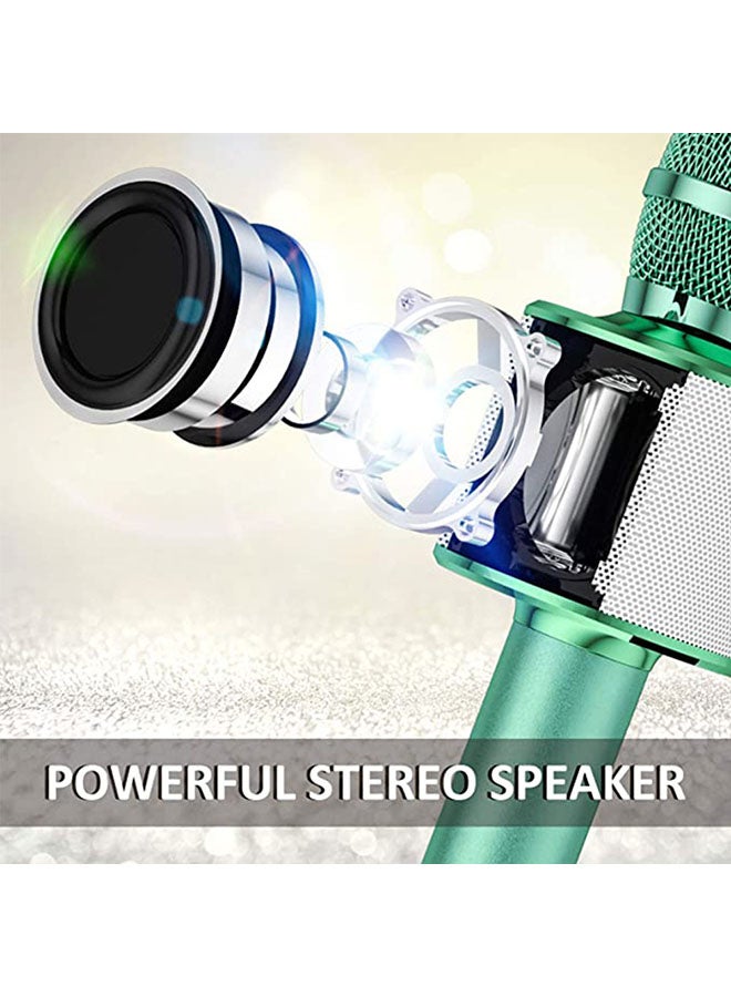 Arabest Bluetooth Handheld Karaoke Microphone with Speaker ANY110 Green/White - Image 2