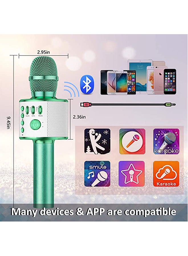 Arabest Bluetooth Handheld Karaoke Microphone with Speaker ANY110 Green/White - Image 4