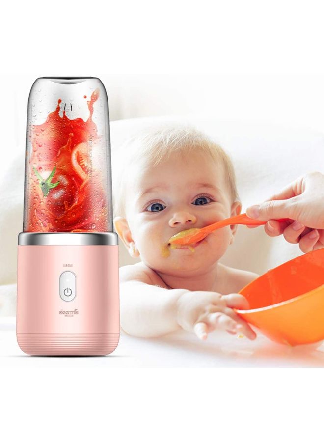 Deerma - Portable Cordless Juice Blender with Detachable Bottle Cap H34143 Pink/Clear - Image 1