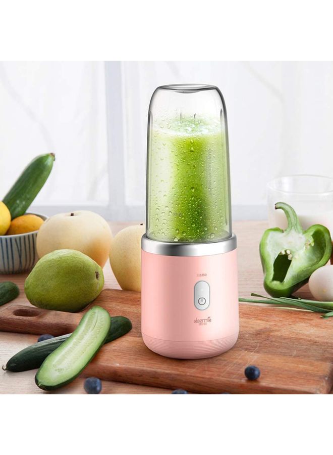 Deerma - Portable Cordless Juice Blender with Detachable Bottle Cap H34143 Pink/Clear - Image 1