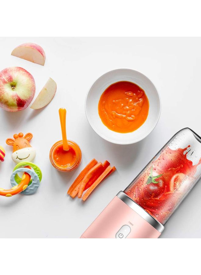 Deerma - Portable Cordless Juice Blender with Detachable Bottle Cap H34143 Pink/Clear - Image 1