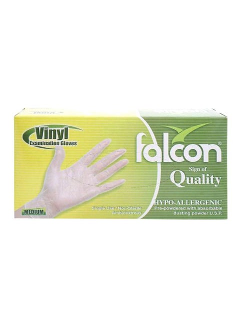 Vinyl Examination Medium Gloves Pack Of 100 Clear