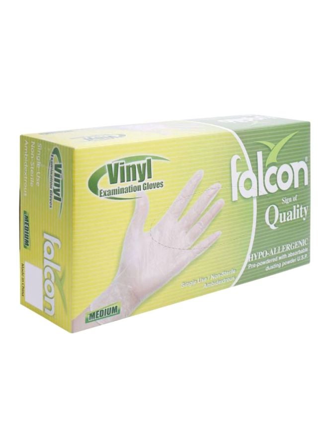 Falcon Vinyl Examination Medium Gloves Pack Of 100 Clear  - Image 2