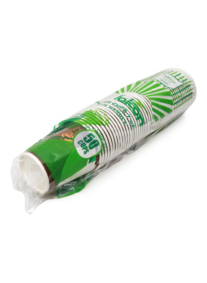 فالكون مجموعة مكونة من 50 كوب ورقي للاستخدام مرة واحدة أخضر/أبيض - Image 2