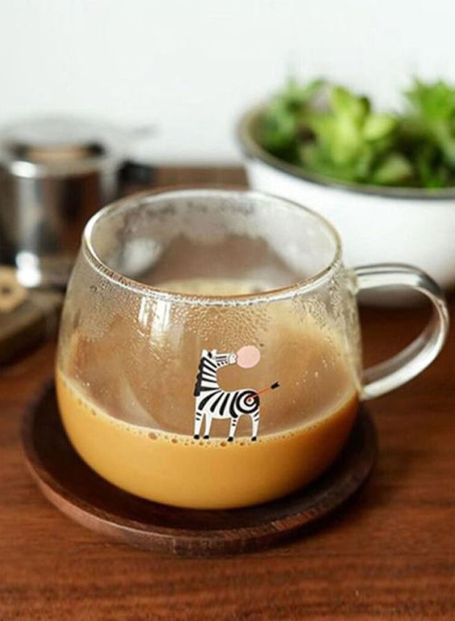 Beauenty Heat Resistant Zebra Painting Tea Cup Clear/White/Black 8x7.5cm - Image 2