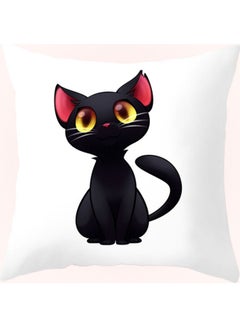 Trendy Black Cat Design Cushion Cover Multicolour