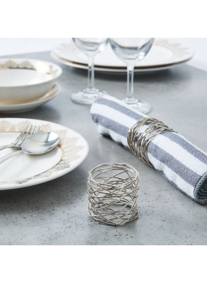 Home Box 2-Piece Iron Napkin Ring Set Silver  - Image 4