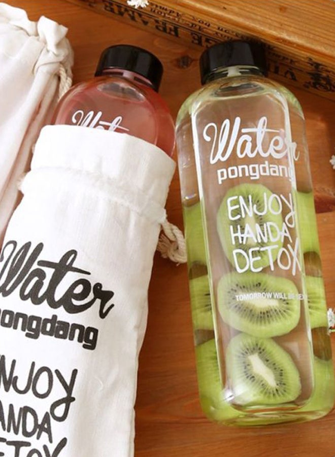 Beauenty Design Stylish Water Bottle Clear/White 8.2x16.7x3.3cm - Image 2