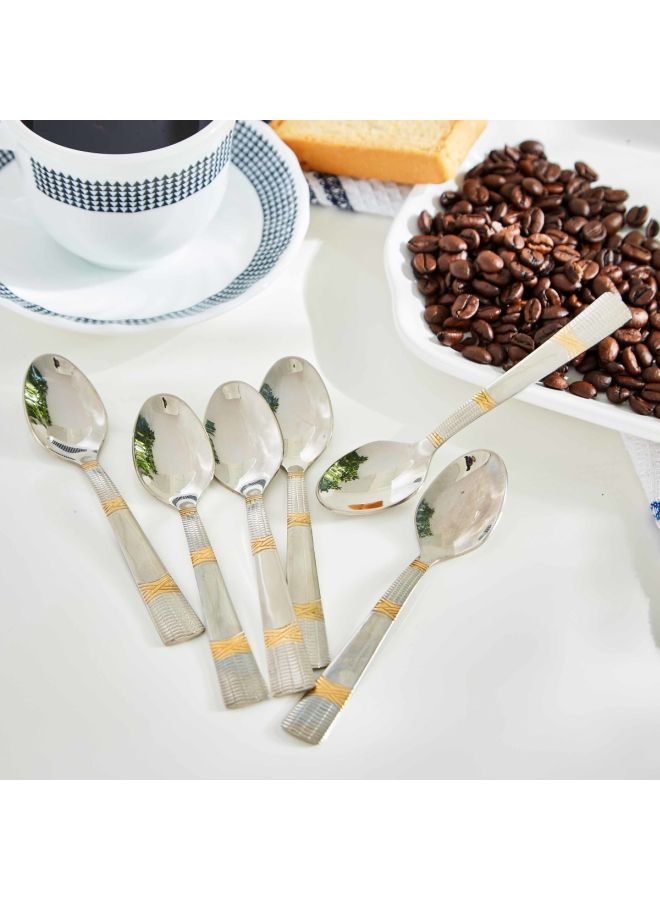 Home Box 6-Piece Casa Mocha Spoon Set Silver/Gold 12.5x1.5x2.75cm  - Image 4