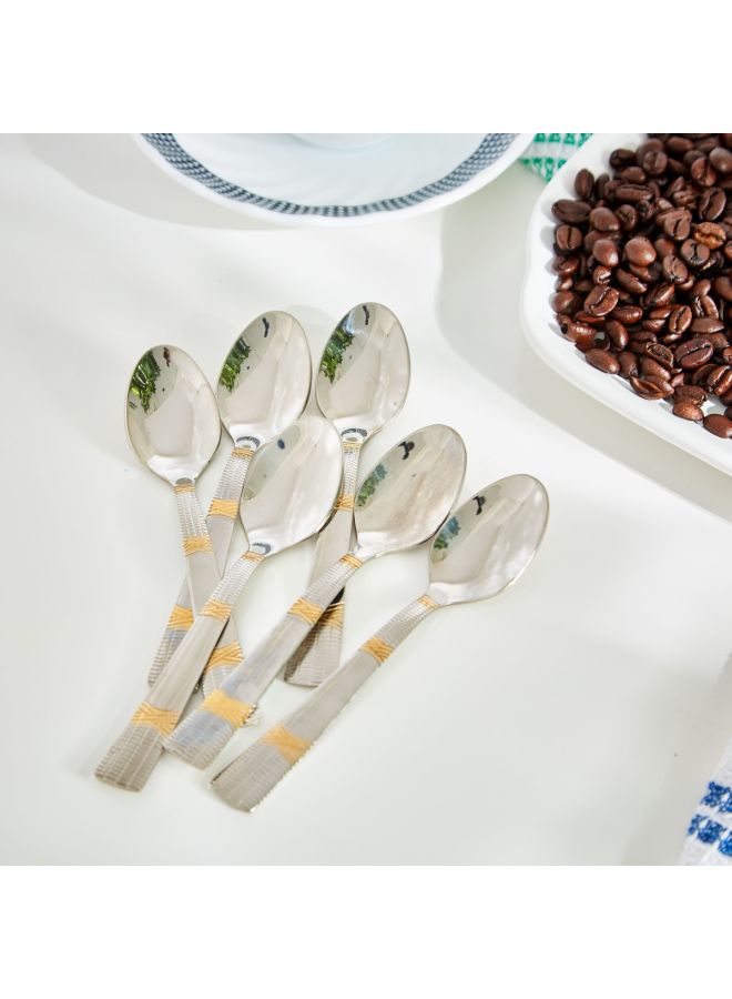 Home Box 6-Piece Casa Mocha Spoon Set Silver/Gold 12.5x1.5x2.75cm  - Image 5