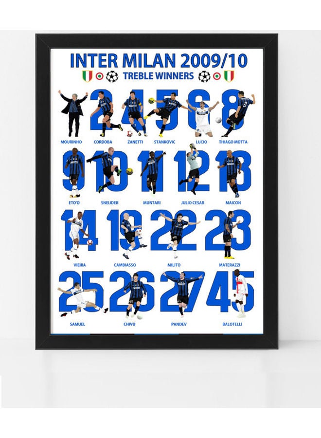 Boomah Accessories Inter Milan 2010 Treble Winners Poster With Frame Multicolour 