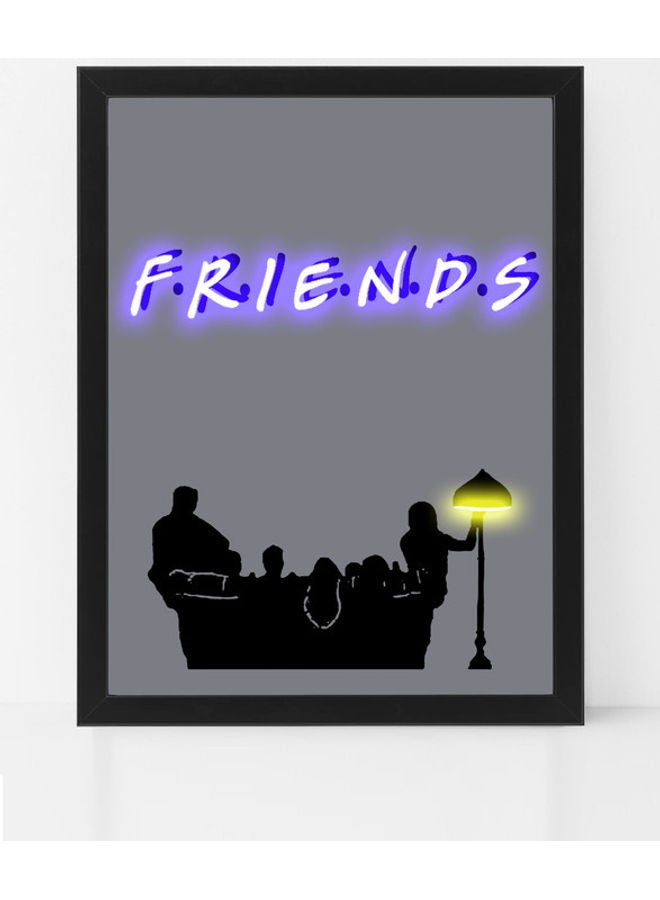 Boomah Accessories Friends Tv Show Neon Art Poster With Frame Multicolour