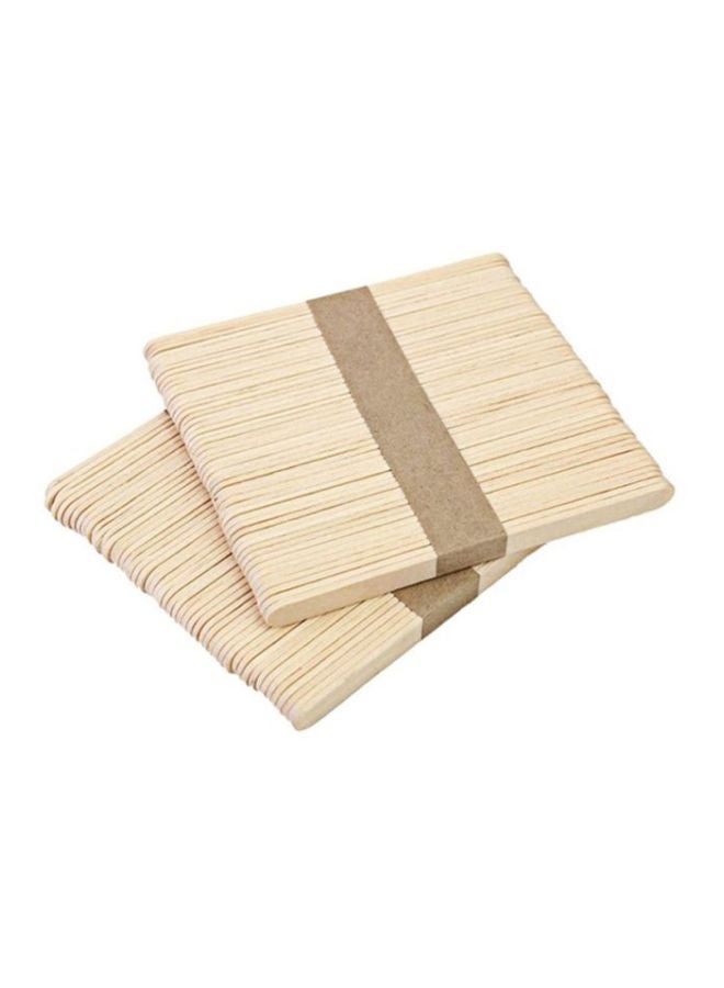 CYTHERIA 50-Piece Wooden Popsicle Sticks Beige 11.4x1x0.2cm  - Image 1