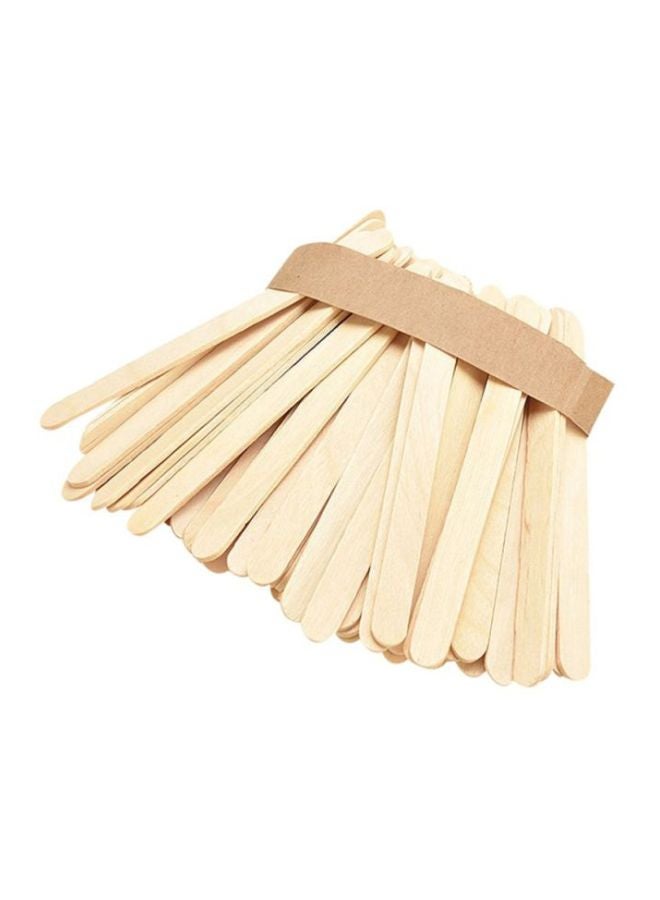 CYTHERIA 50-Piece Wooden Popsicle Sticks Beige 11.4x1x0.2cm  - Image 2