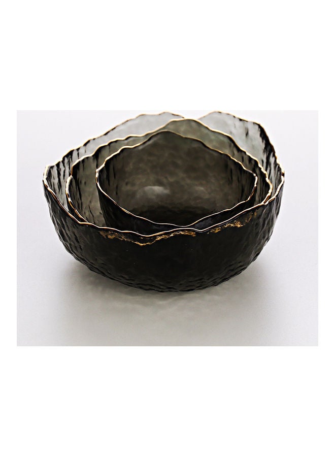 شور سلطانية من الزجاج لسلطة الفاكهة من 3 قطع متعدد الألوان 29.5x21.5x29.5سم  - Image 4