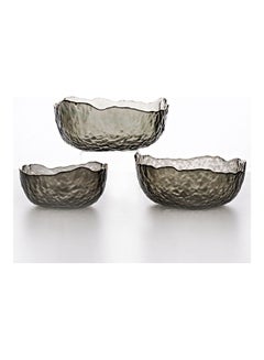 شور سلطانية من الزجاج لسلطة الفاكهة من 3 قطع متعدد الألوان 29.5x21.5x29.5سم  - Image 5