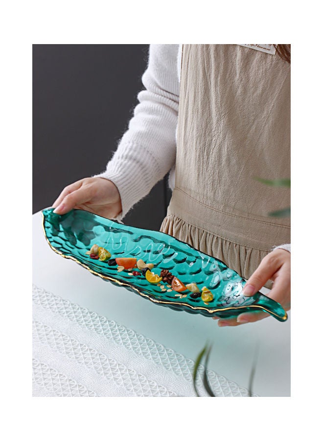 شور Pea Rectangular Tracing Phnom Penh Glass Plate Green 39*11.5*4.5cm  - Image 3
