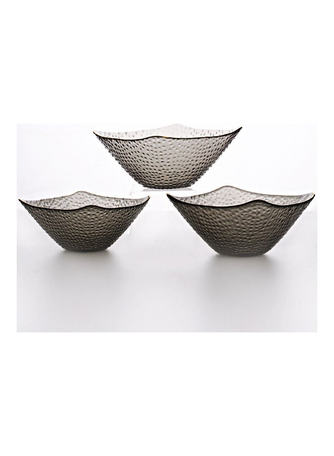 Shuer 3-Piece Hat Shape Square Bowl Grey 19x19x10cm  - Image 5