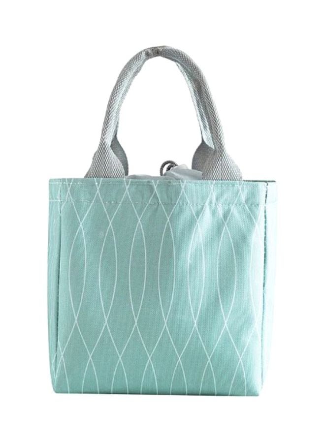 CYTHERIA Drawstring Portable Lunch Bag Light Blue/Grey 20x20x13cm 