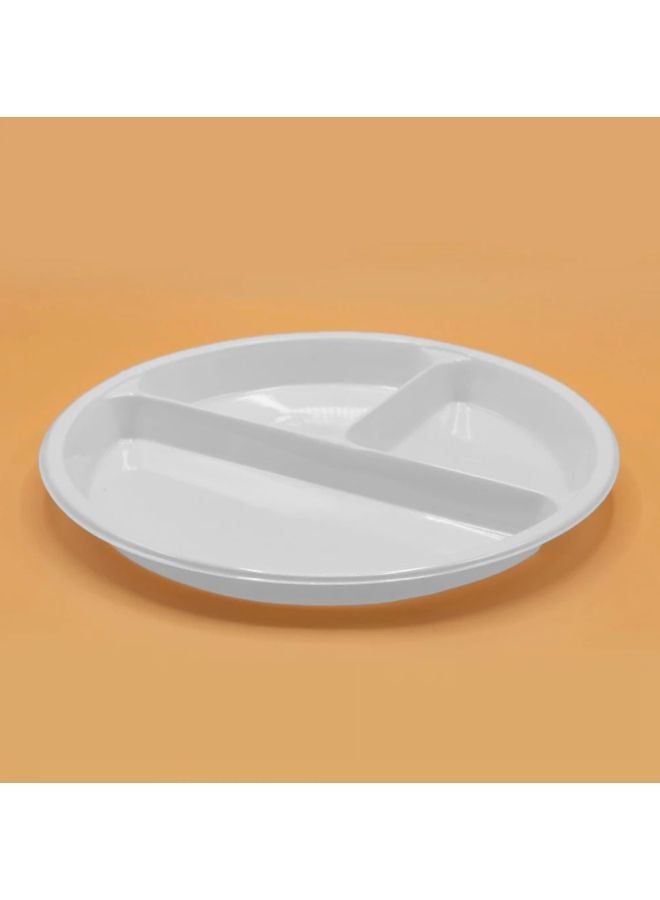 Falcon 25-Piece Round 3 Section Disposable Plate White 26cm - Image 3