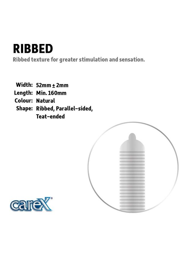 careX Pack Of 3 Ribbed Condoms - Image 3