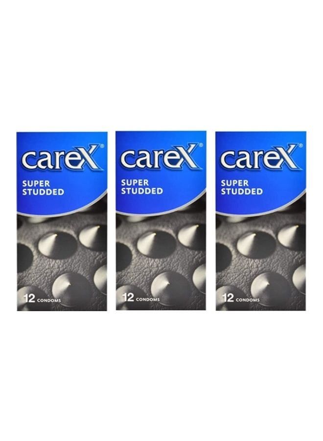 careX Pack Of 3 Super Studded Condoms 