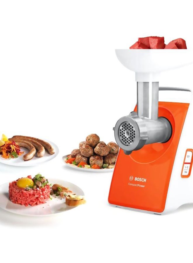BOSCH - Compact Power Meat Mincer 1600W 1600.0 W MFW3630I Orange/White - Image 1